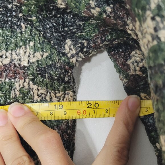 OVS Women's Green Black Camo Ribbed Cuffs Lightweight Full-Zip Bomber Jacket SzL - Picture 10 of 11